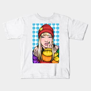 SWAG KOREAN CHARCOAL'S GIRL Kids T-Shirt